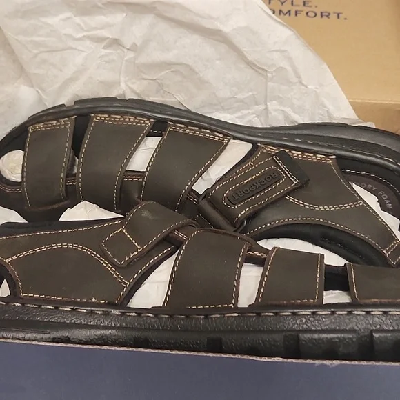 Rockport Darwin Fishermen Brown ll Lea - Picture 6 of 8